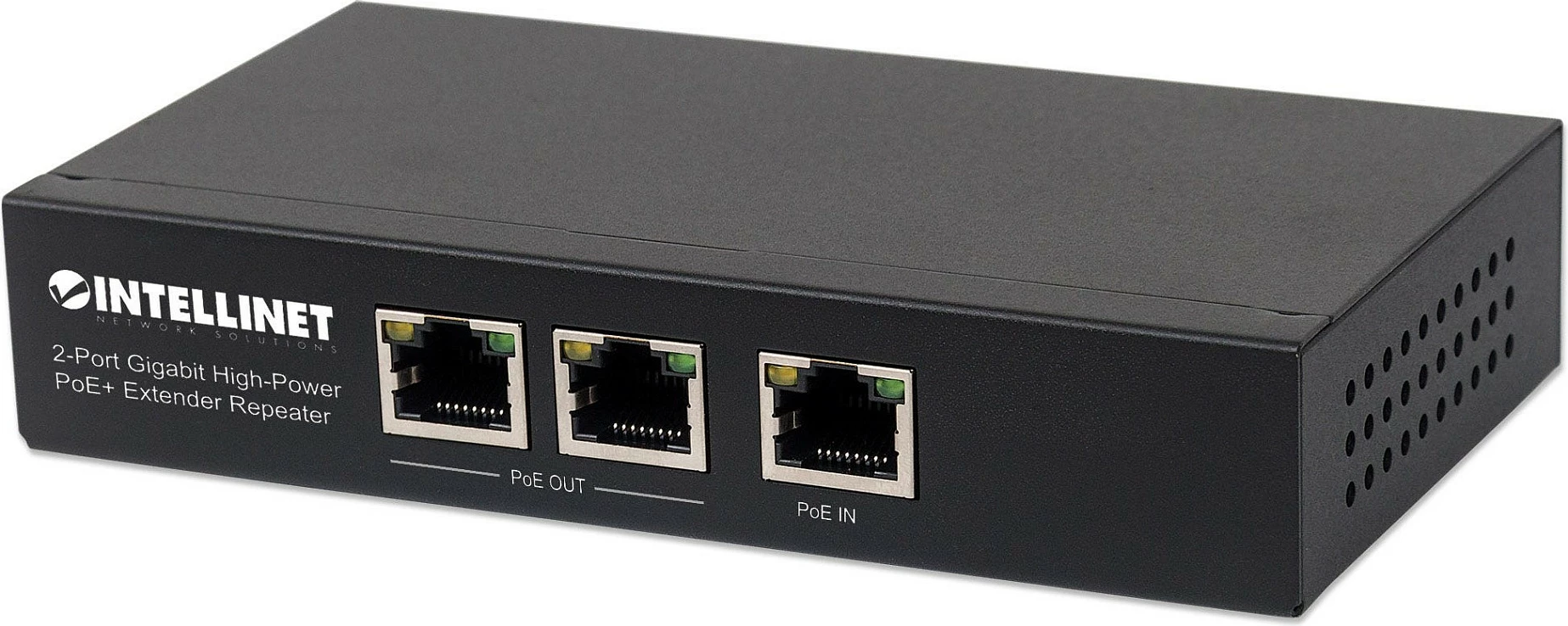 Zgjatës PoE+ Gigabit Intellinet 2-Port High-Power, 802.3at/af, metal, i zi