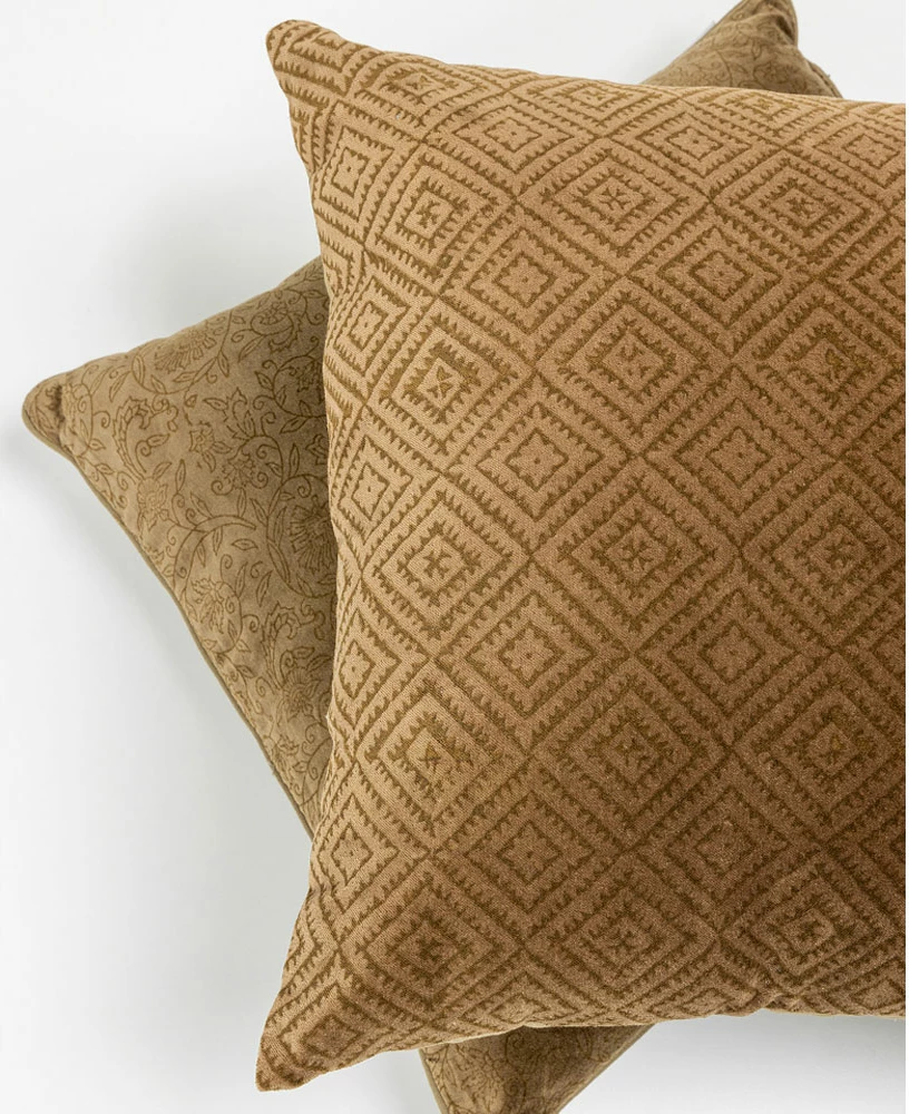 Jastëk dekorativ, kadife e artë, 50x50cm