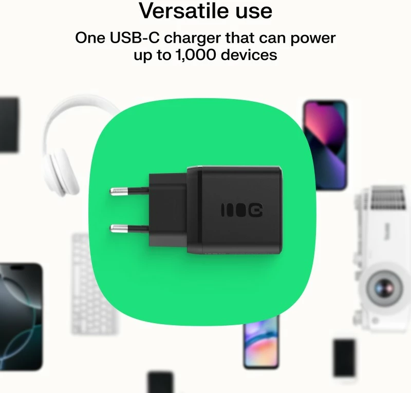 Karikues muri, Green Cell PowerSource Duo30 CHARB-GC-30AC-B, 30W, 1x USB-C PD + 1x USB-A, i zi