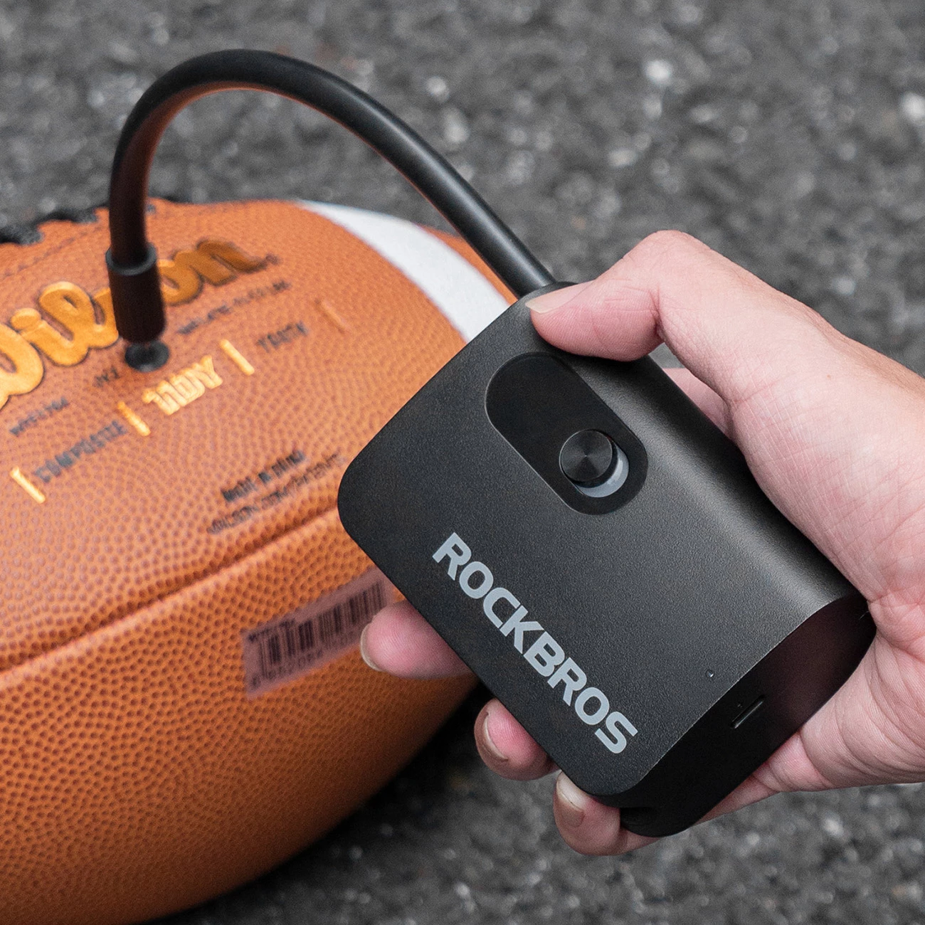 Pompë elektrike pa kabllo Rockbros L1 Mini 70 PSI USB-C zorrë 200 mm Schrader/Presta e zezë