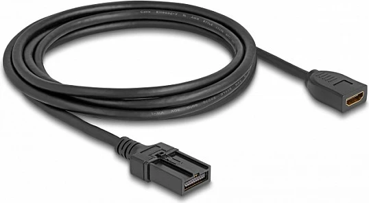 Kabllo HDMI automobilistike DeLOCK, HDMI-A female në HDMI-E male, 3 m, 4K 60Hz, e zezë