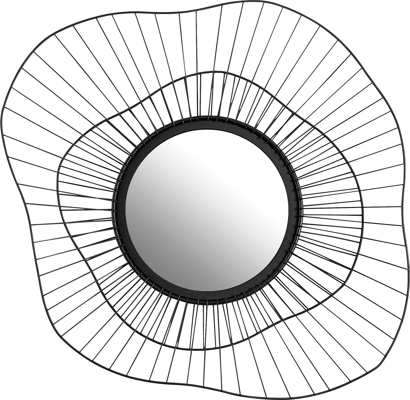 Pasqyrë dekorative Wallity, Euro Flora, WM-015, ngjyrë e zezë
