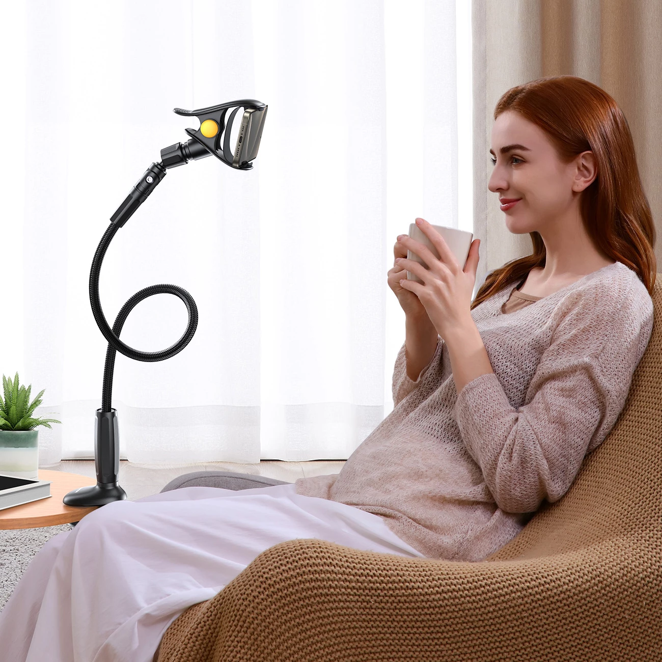 Mbajtës telefoni Joyroom JR-ZS389 me krah fleksibil për tavolinë, zi