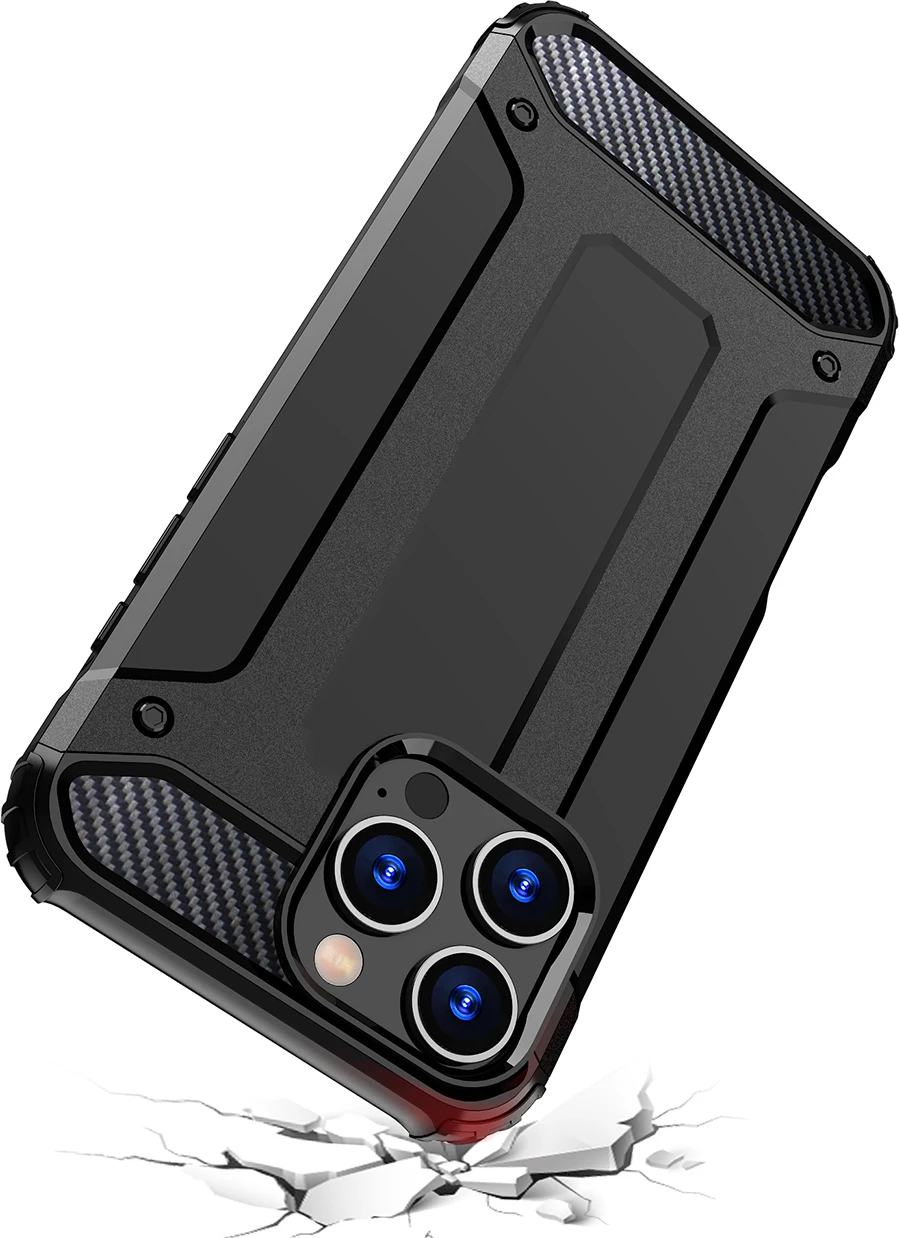 Mbështjellës Hurtel Hybrid Armor për iPhone 16 Pro Max, i zi