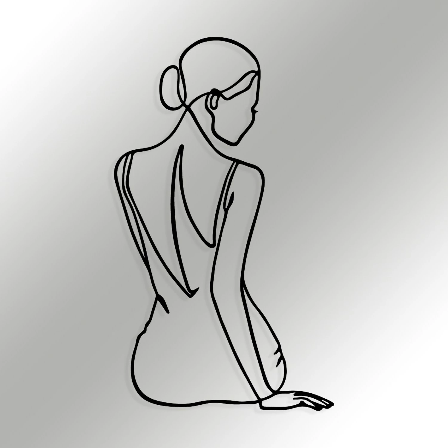 Aksesor dekorativ muri prej metali Wallity, Belleza, ngjyrë e zezë, 38x65cm