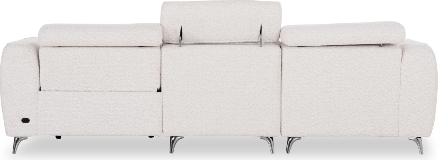 Këndore e majtë treshe me recline Valente, material teddy bezhë, CD3317.02L, 275x160x104cm