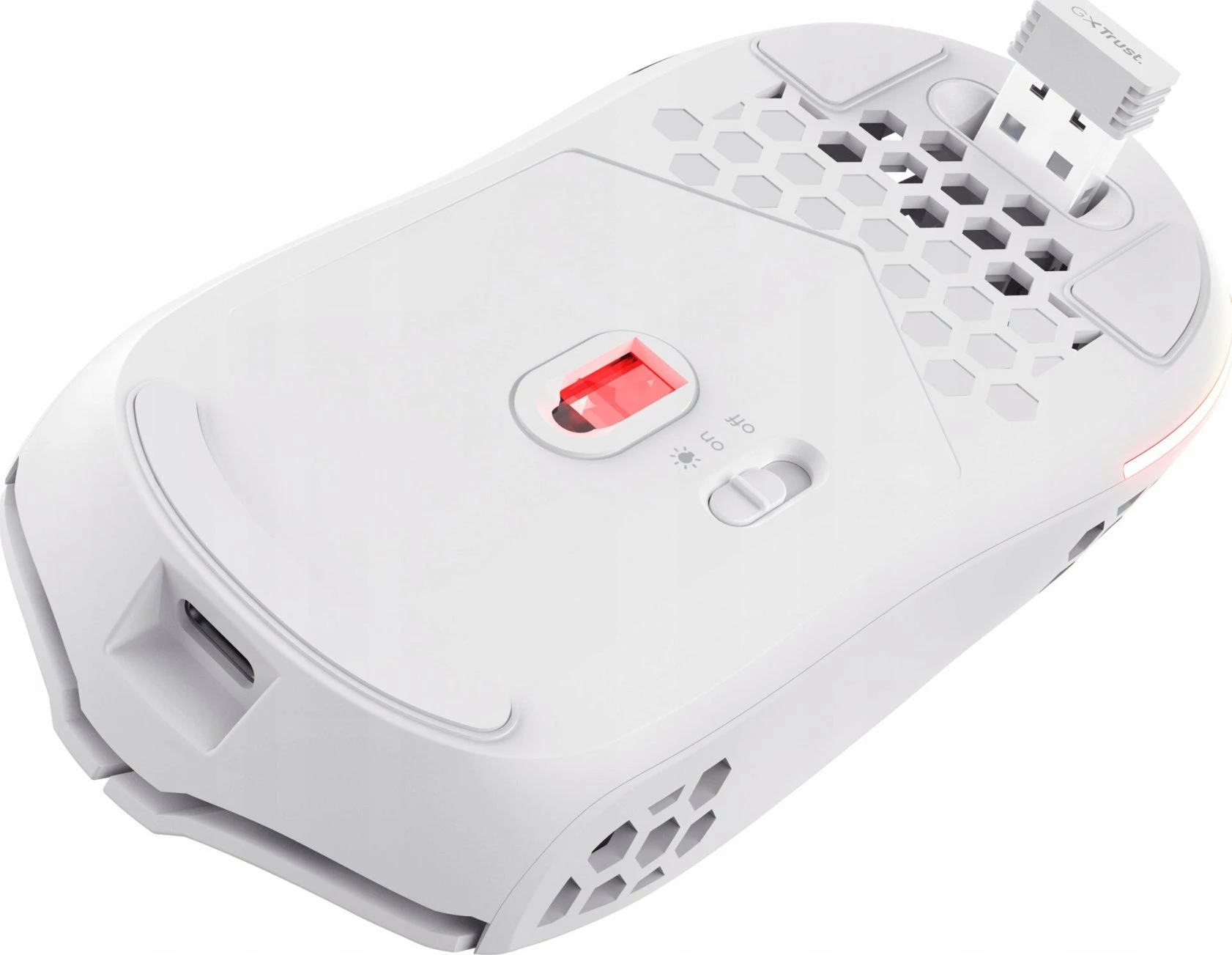 Maus Trust GXT 929W Helox (25390) wireless 2.4GHz 6400 DPI RGB, e bardhë