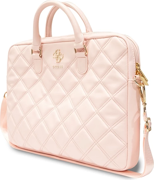 Çantë laptopi Guess Quilted 4G, 16 inç, lëkurë ekologjike, rozë