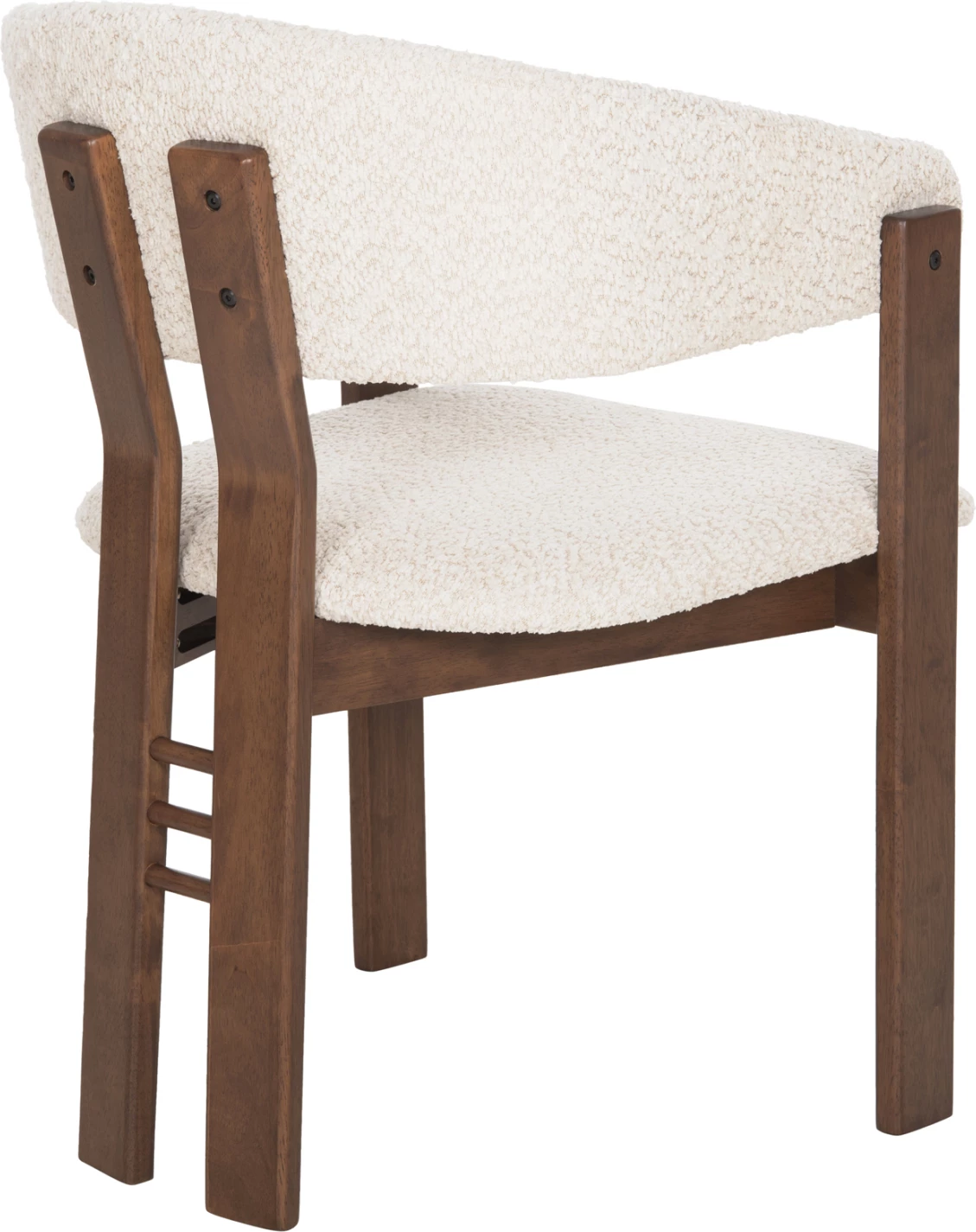 Karrige për ngrënie ZARRA FH9970.03, dru gome, ngjyrë arre, pëlhurë boucle ecru, 55,5x59x81,5H cm, set prej 2 copash