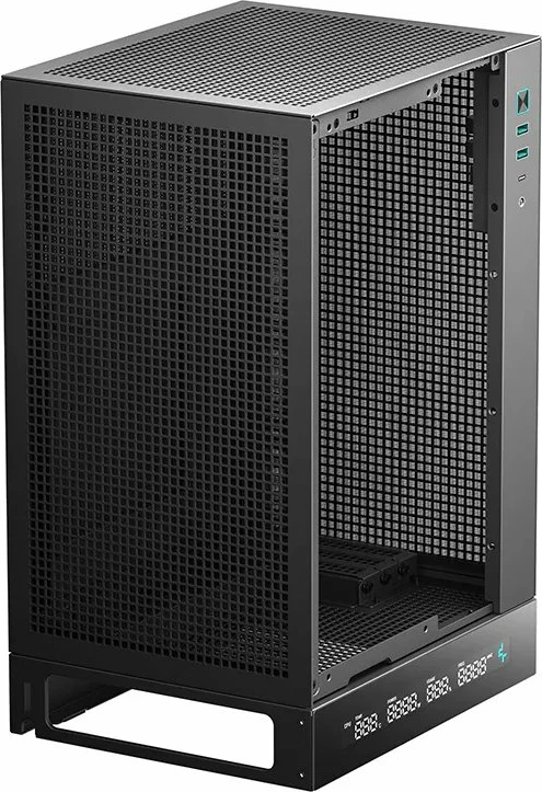 Kasë Deepcool CH170 Digital R-CH170-BKNPI0D-G-1 Mini-ITX mini tower, pa furnizim energjie, USB-C, e zezë