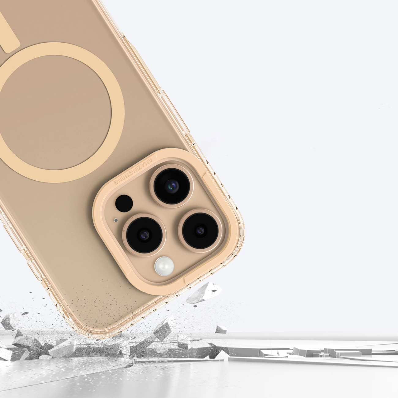 Mbështjellës AmazingThing Titan Pro Mag me unazë magnetike për iPhone 16 Pro Max, Rozë e artë