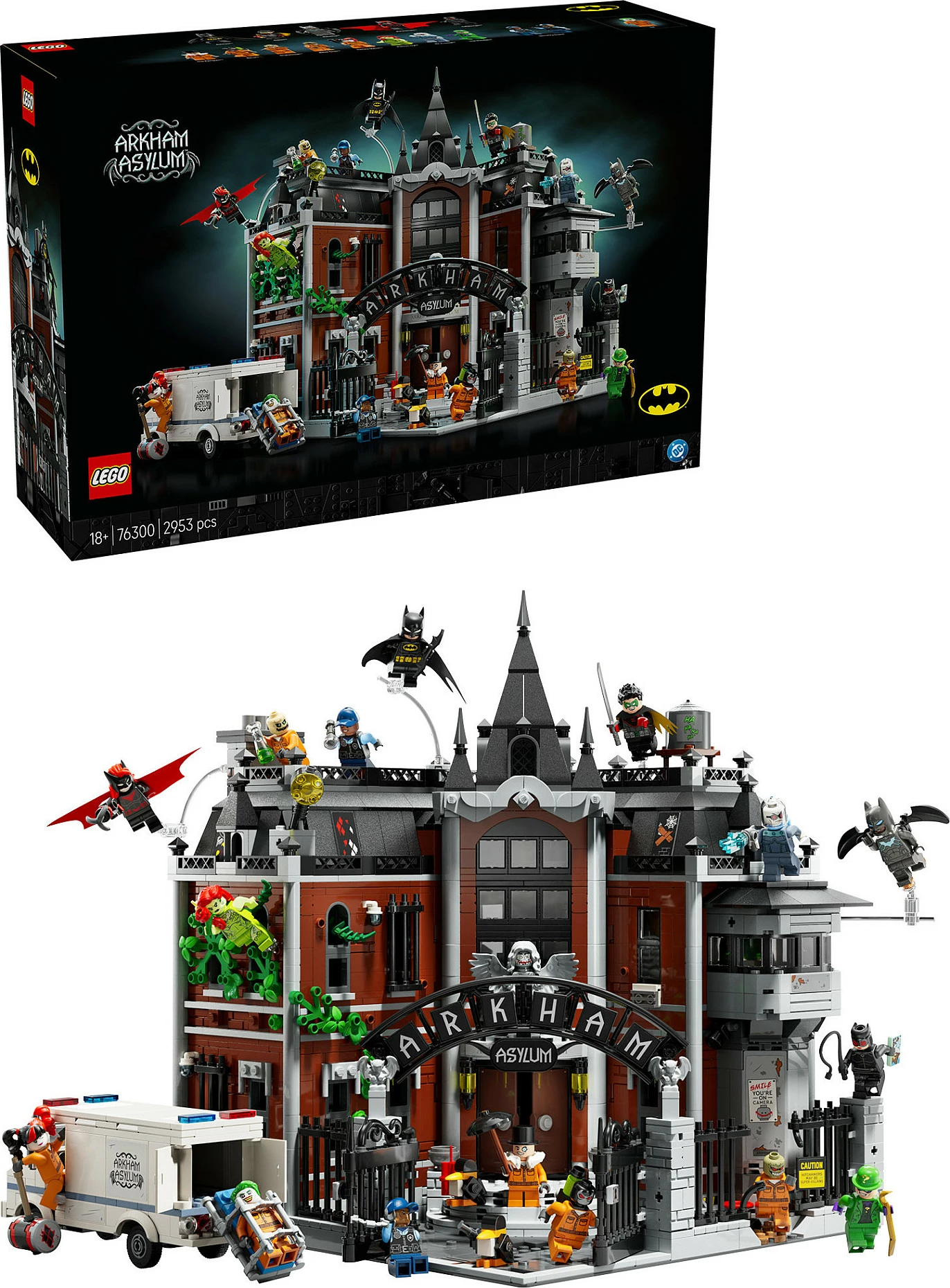 Set ndërtimi LEGO DC 76300 Batman Arkham Asylum, 2953 copë, shumëngjyrësh