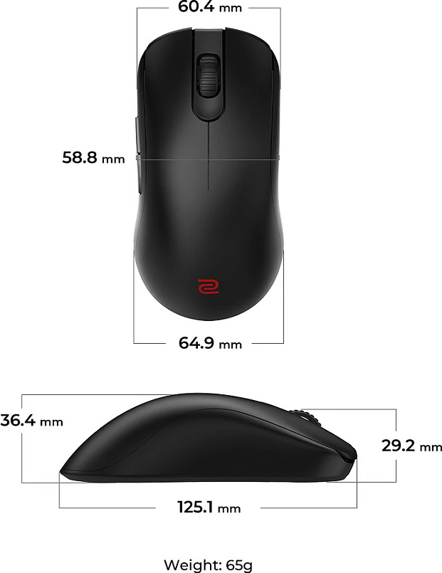 Maus Zowie FK2-DW, wireless gaming, 3200 DPI, 7 butona, USB-C, i zi