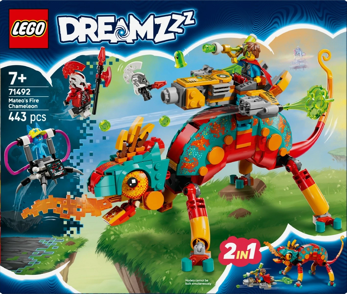Set LEGO DREAMZzz Mateo's Fiery Chameleon 71492, 443 pjesë, për fëmijë, shumëngjyrësh