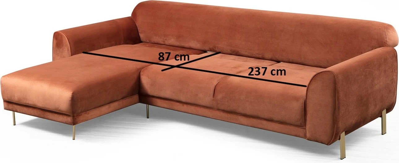 Kënd-sofë krevate Atelier del Sofa, këndi majtas, ngjyrë kanelle (Chl-3R)