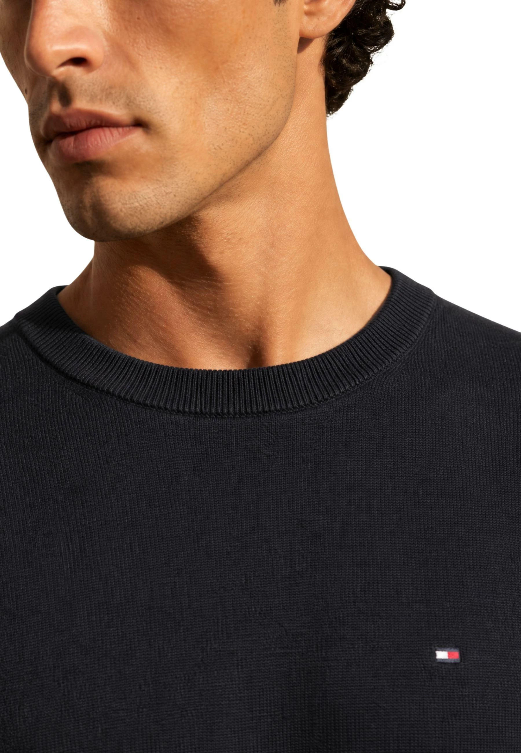 Xhemper për meshkuj Tommy Hilfiger PIMA ORG CTN CASHMERE MW0MW28046, i zi [Madhësia: L]