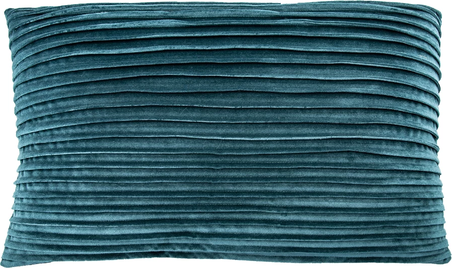 Jastëk dekorativ Plisse, kadife, ngjyrë petrol, 40x60cm