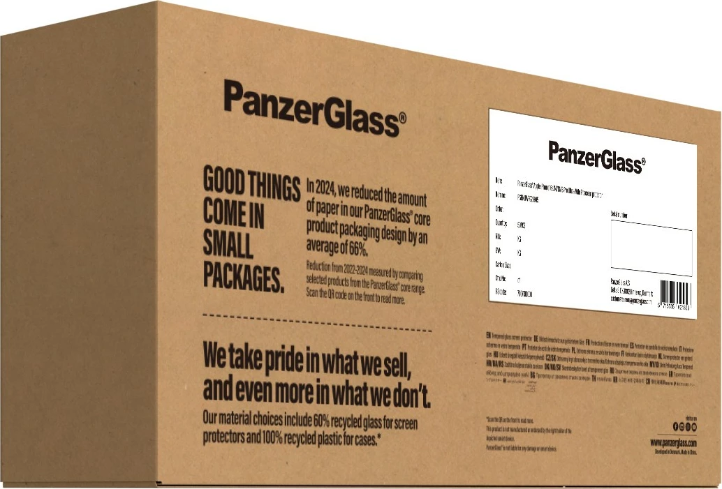 Mbrojtës ekrani PanzerGlass për iPhone 16e/14/13/13 Pro, transparent