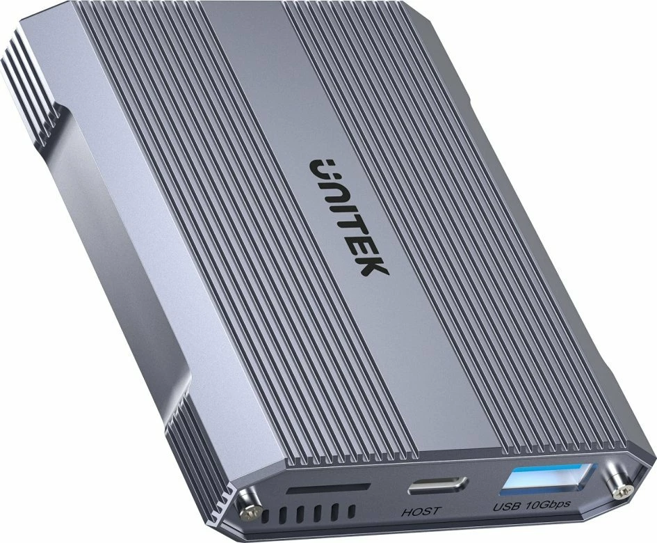 Lexues kartelash Unitek R1022C01 CFexpress Type B/SD/microSD, USB-C 10Gbps, HUB USB-A 10Gbps, gri, me kabllo USB-C 30cm