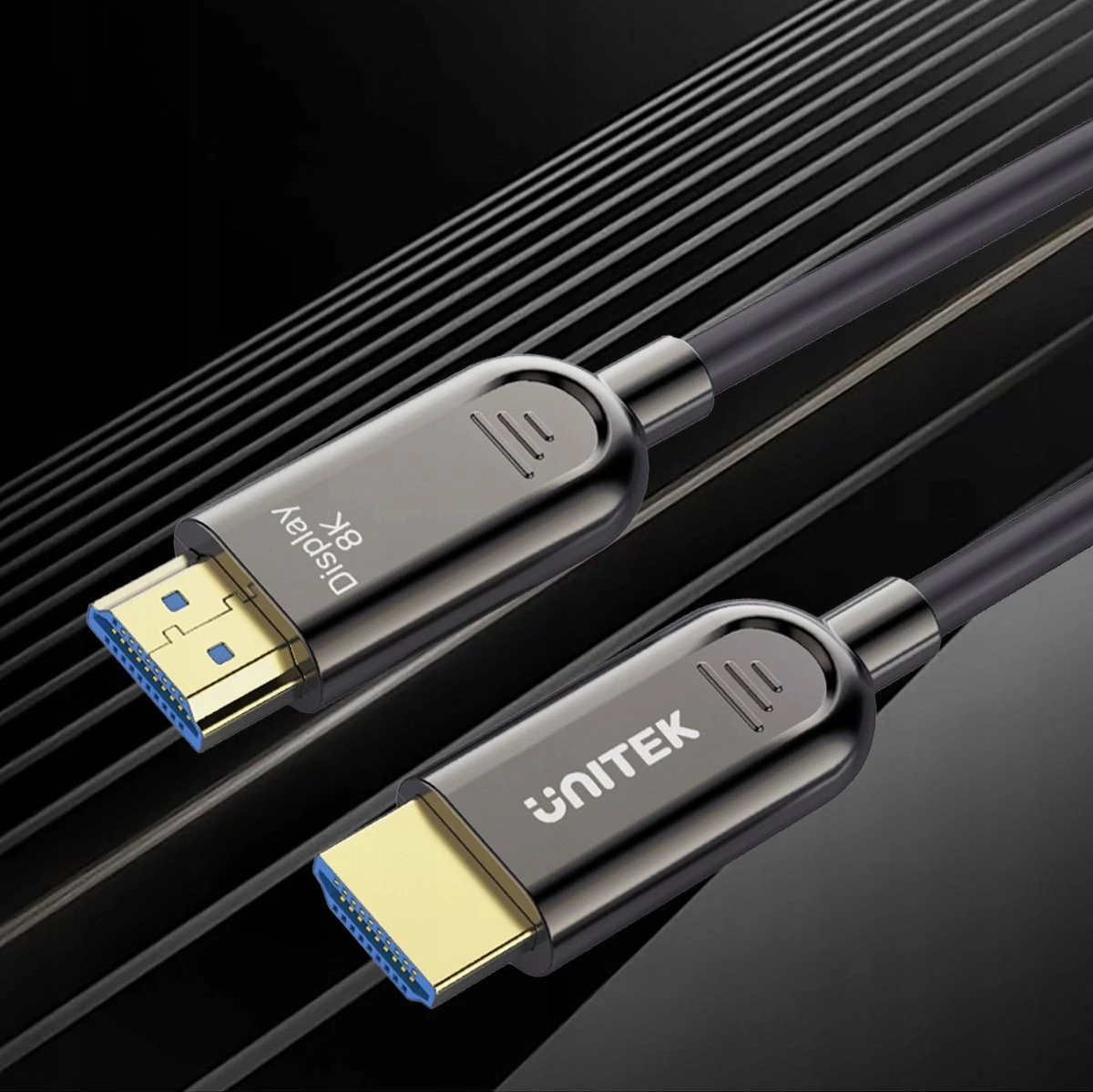 Kabllo HDMI Unitek C11085GY01-15M 15m HDMI 2.1 AOC 8K 60Hz 4K 120/144Hz 40Gbps Argjendtë