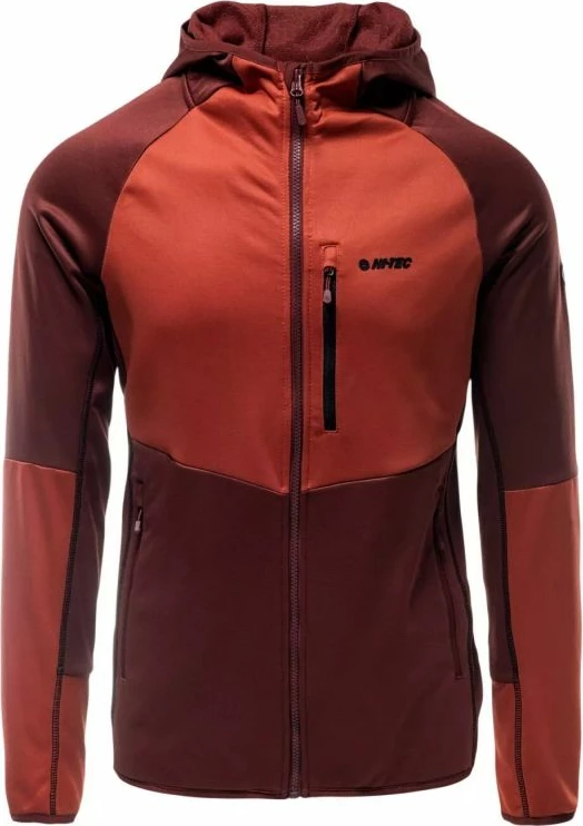 Duks me kapuç Hi-Tec për meshkuj, i zi me të kuqe