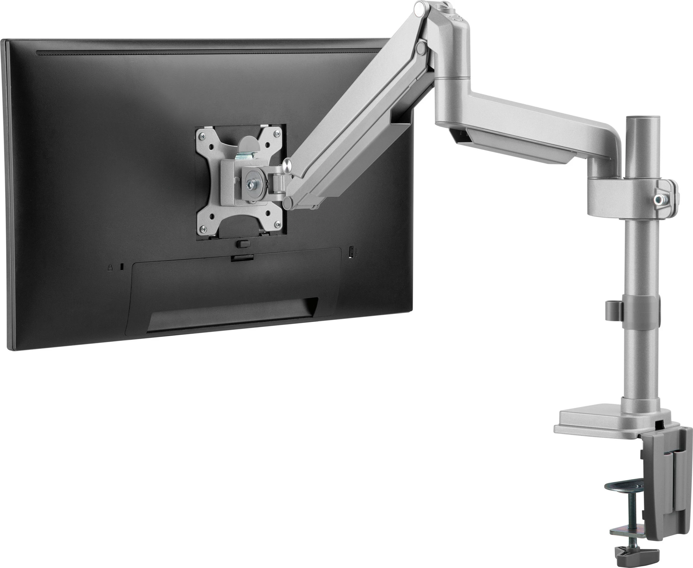 Mbajtës monitori EQUIP për tavolinë, 17–32″, VESA 75x75/100x100, gas spring, argjendtë