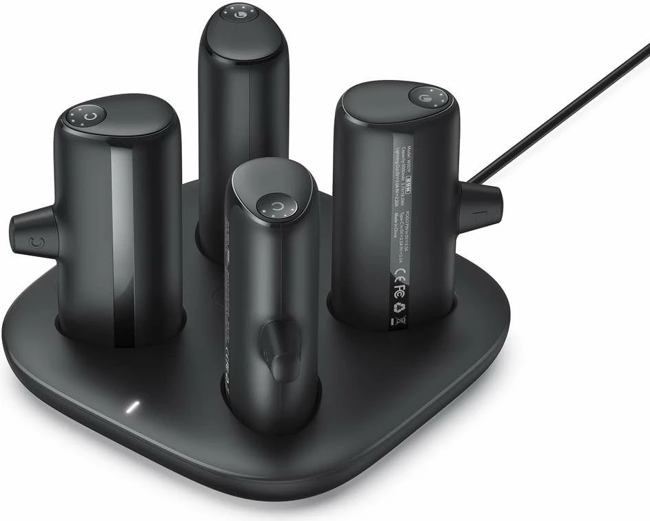 Set power bank Veger W007CK, 4x5000mAh, me stacion karikimi, 2x Lightning + 2x USB-C, e zezë
