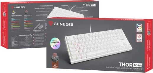 Tastierë Genesis Thor 404 TKL, Kailh Box Brown V2, me dritë RGB