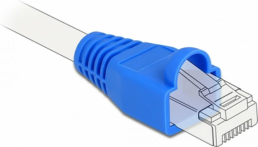 Mbrojtëse strain relief për fishë RJ45 DeLOCK, gome, 20 copë, blu
