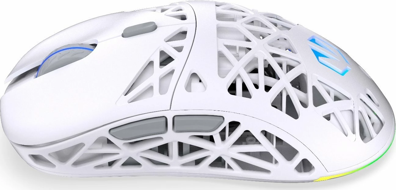 Maus gaming Endorfy LIV Plus Wireless EY6A017, PAW3395, 26000 DPI, RGB, tri-mode, dock karikimi, i bardhë