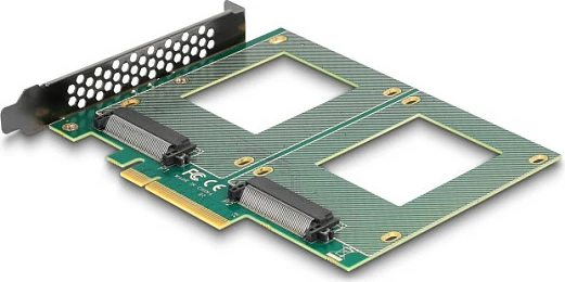 Kartë zgjerimi PCIe DeLOCK PCIe 4.0 x8, 2x U.2 NVMe SFF-8639, bifurcation