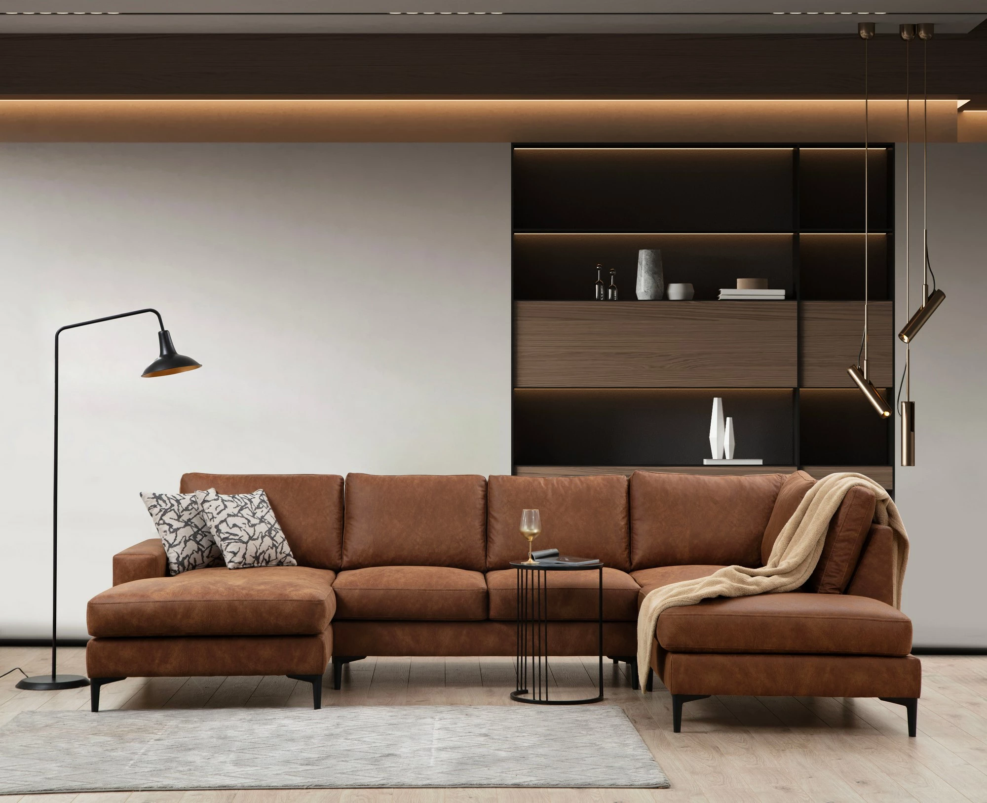 Kënd-sofë Porto, ngjyrë deve, Atelier del Sofa, CHL-02-C-EOT