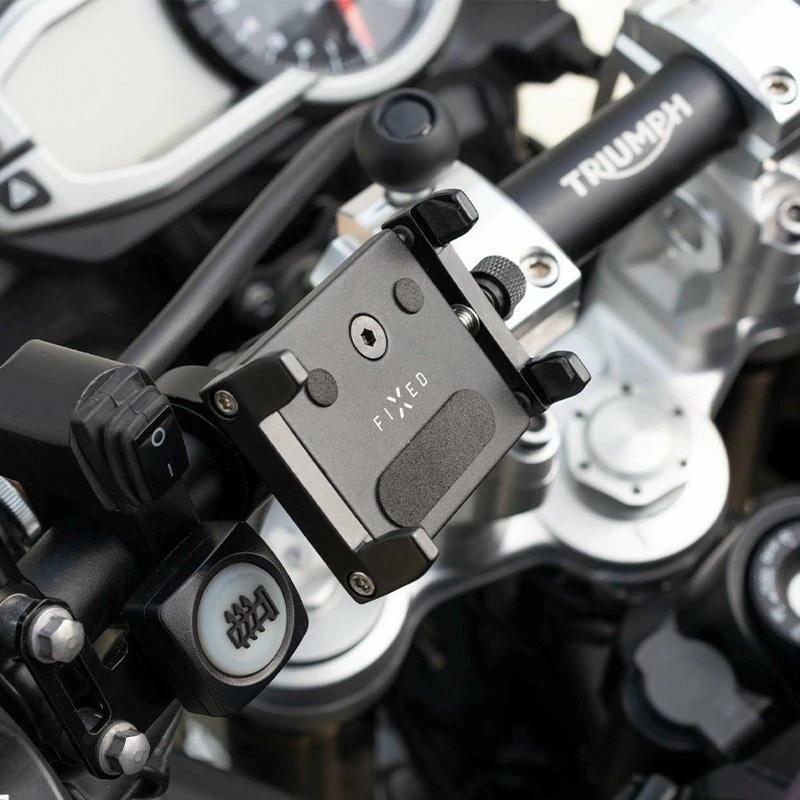Mbajtës telefoni Fixed Fixed Bikee ALU për timon 18–31 mm, për 4–6.7", alumin me Anti-UV, i zi