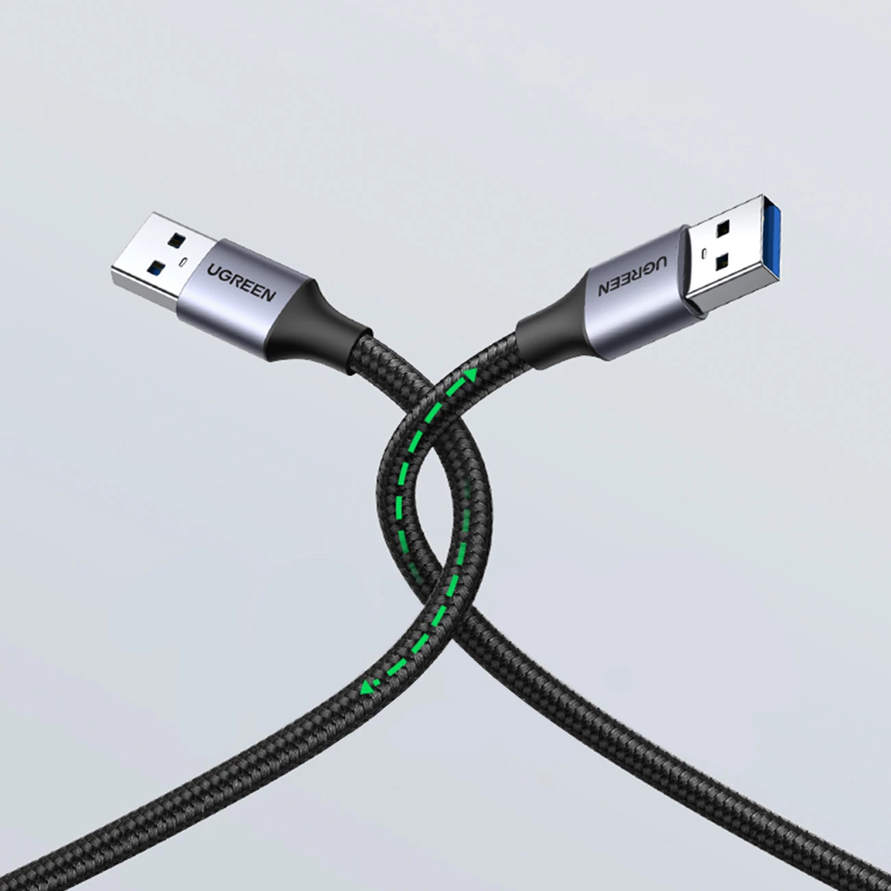 Kabllo USB Ugreen US373, 0.5m, USB 3.0, Gri