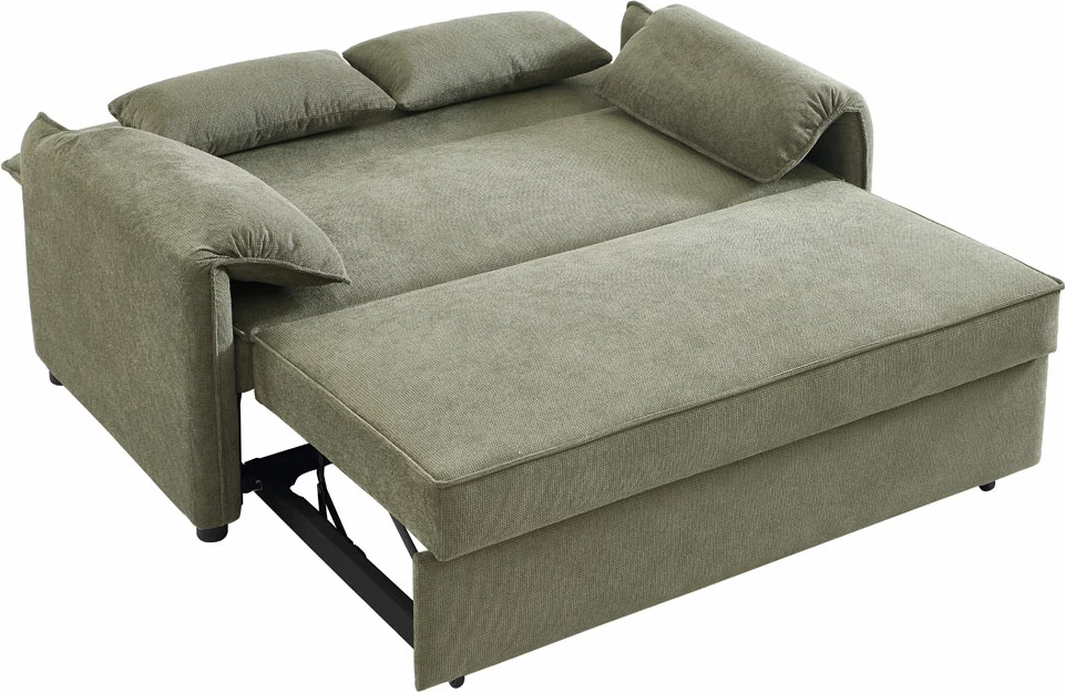 Krevat-sofë Rubik, 3 vende, ngjyrë e gjelbër, 161x84x92