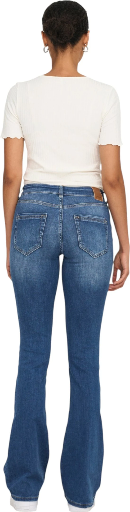 Xhinse flared për femra Only ONLBLUSH LIFE MID FLARED BB REA1319, blu denim [Madhësia: M/32]