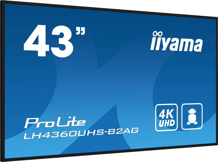 Ekran profesional IIYAMA ProLite LH4360UHS-B2AG 42.5\" 4K UHD Android 11, 24/7, 500 cd/m², i zi
