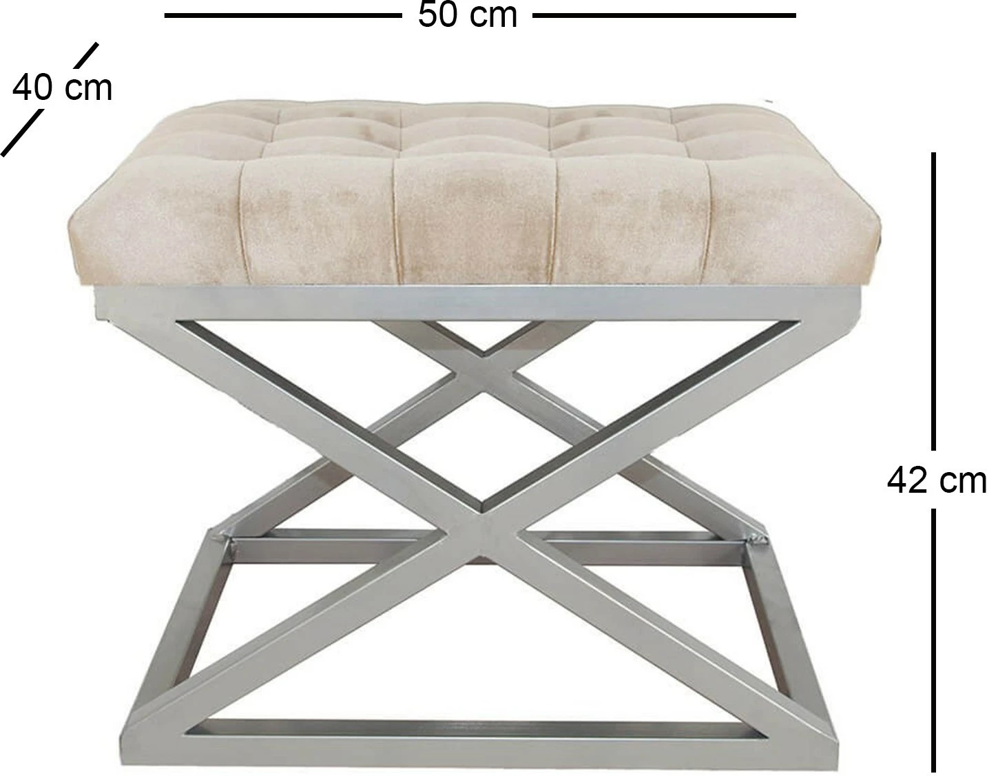 Puf Atelier del Sofa, ngjyrë argjendi dhe krem