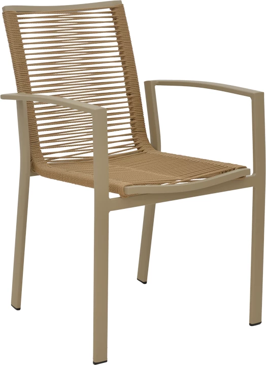 Karrige me krahë Jonian, e grumbullueshme, alumin-textilene, ngjyrë natyrale, 57x63x83cm