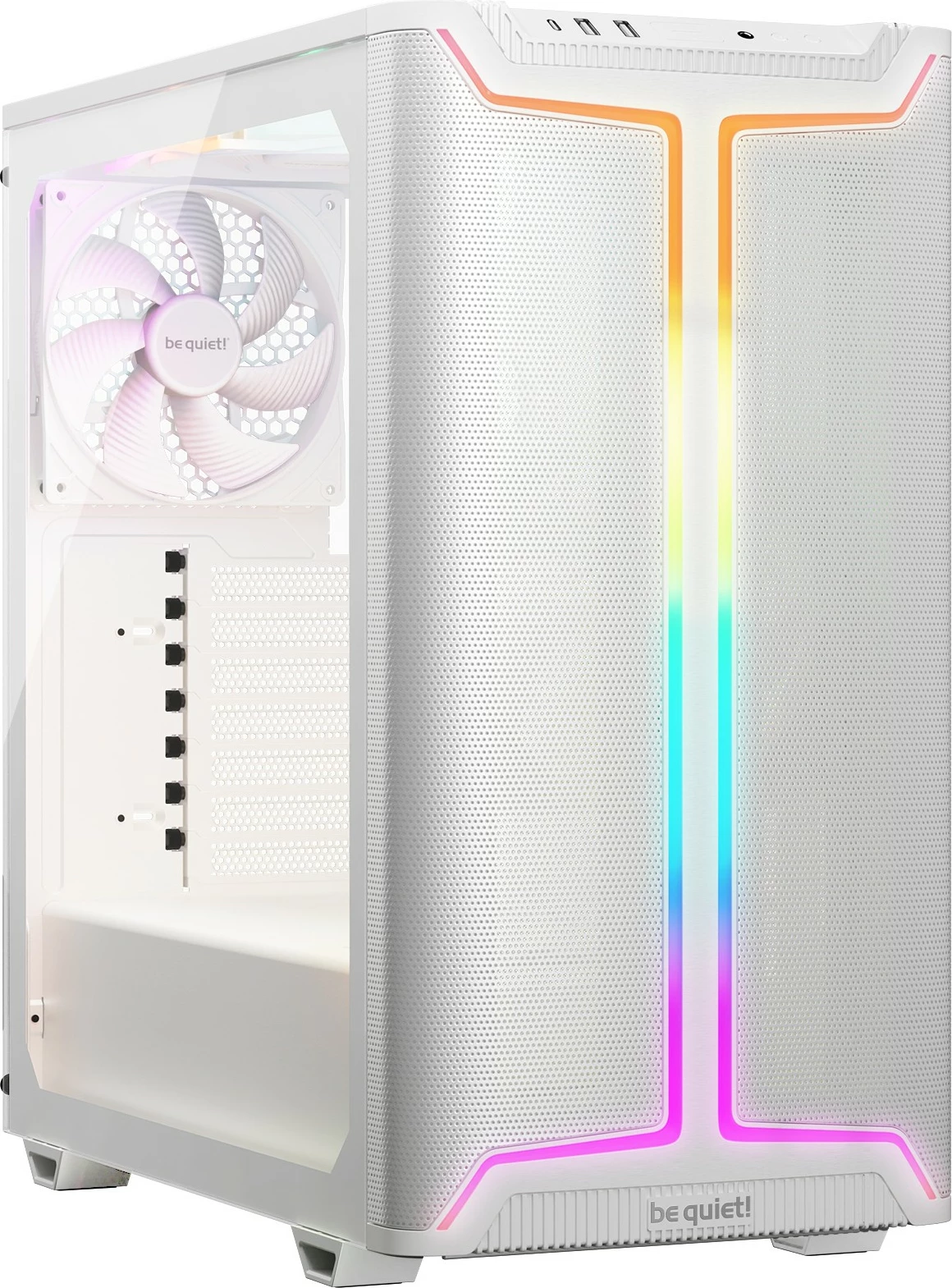Kasë be quiet Pure Base 501 DX, Midi Tower, e bardhë, me dritare xhami dhe RGB