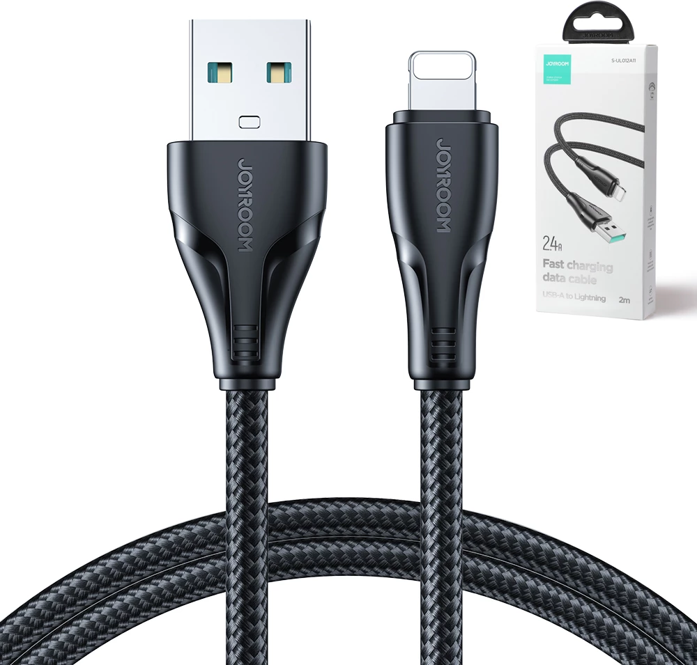 Kabllo Joyroom Surpass Series A11, USB-A në Lightning, 2m, 2.4A, e zezë