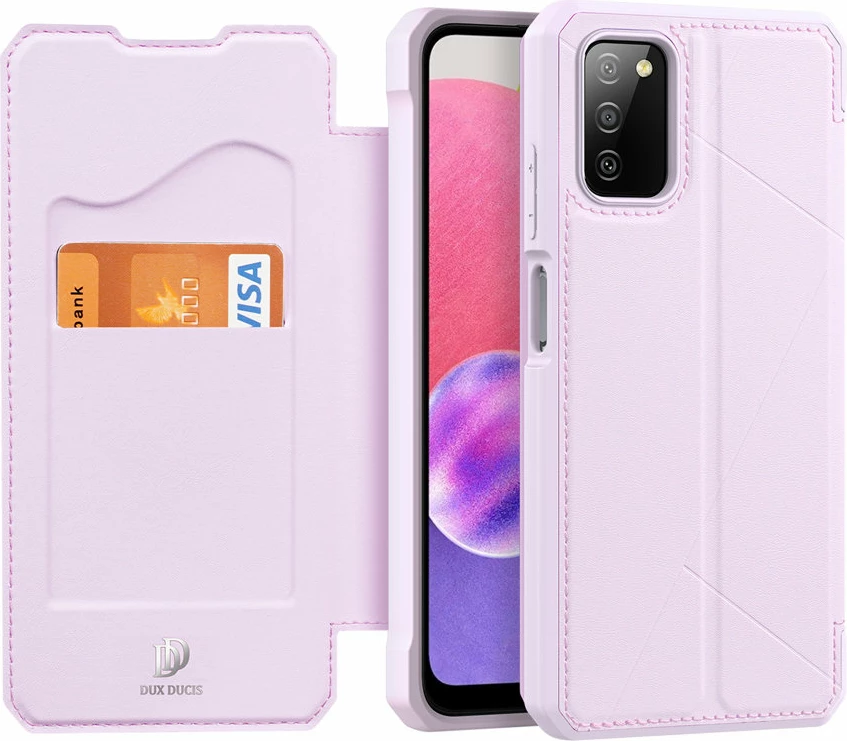 Mbështjellës Dux Ducis Skin X Bookcase për Samsung Galaxy A03s, rozë