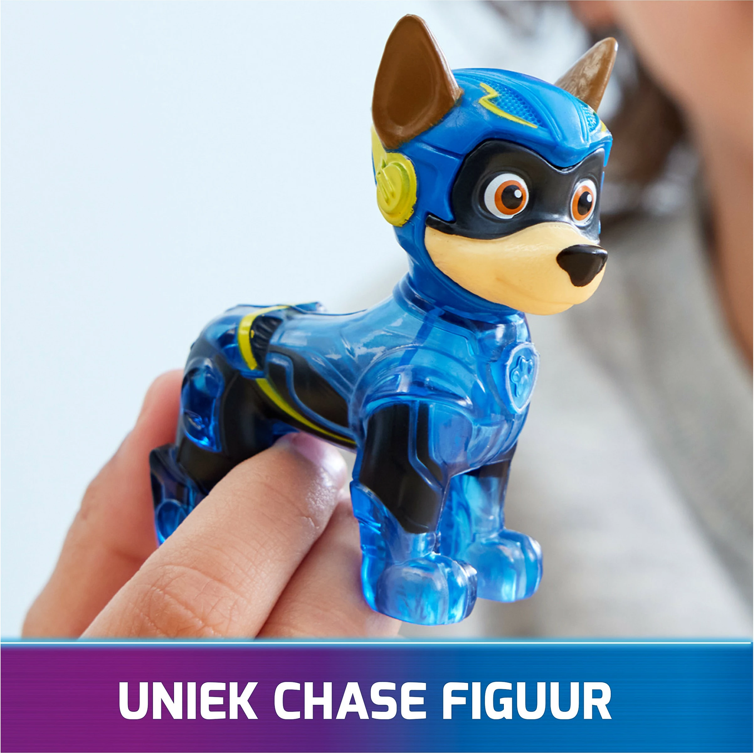 Veturë lodër SPIN MASTER PAW Patrol Mighty Transforming Cruiser Chase, drita dhe tinguj, me figurë, blu