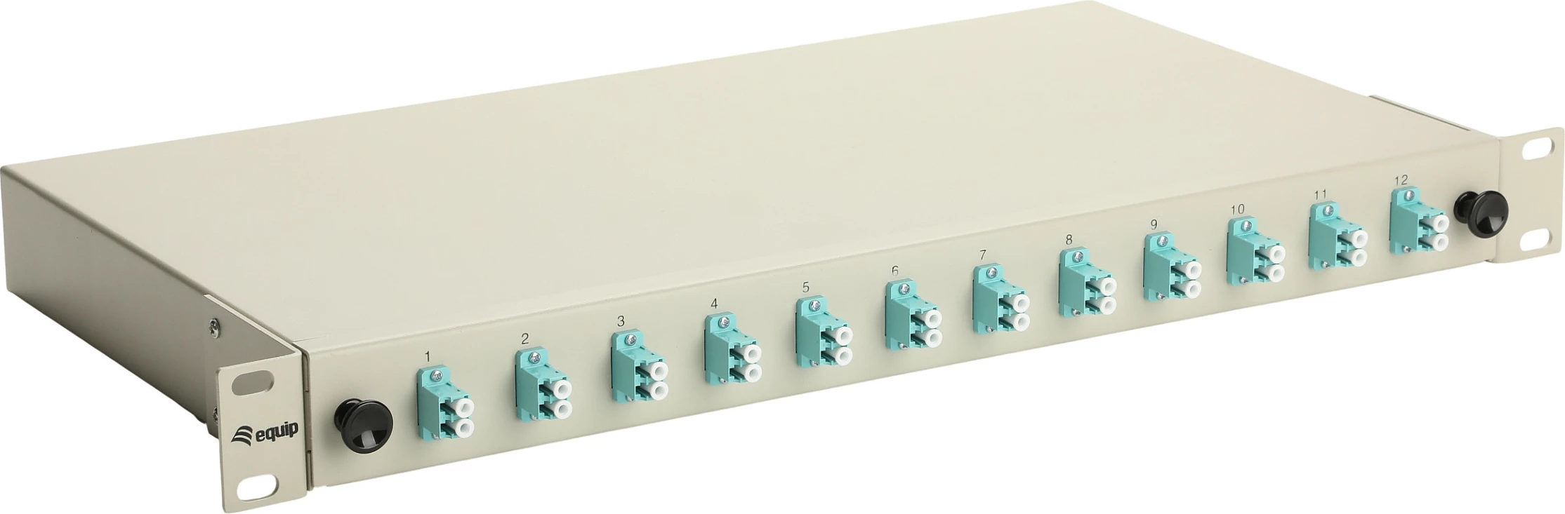 Panel optik EQUIP, 12-Port LC-Duplex OM3, 1U Rack, gri