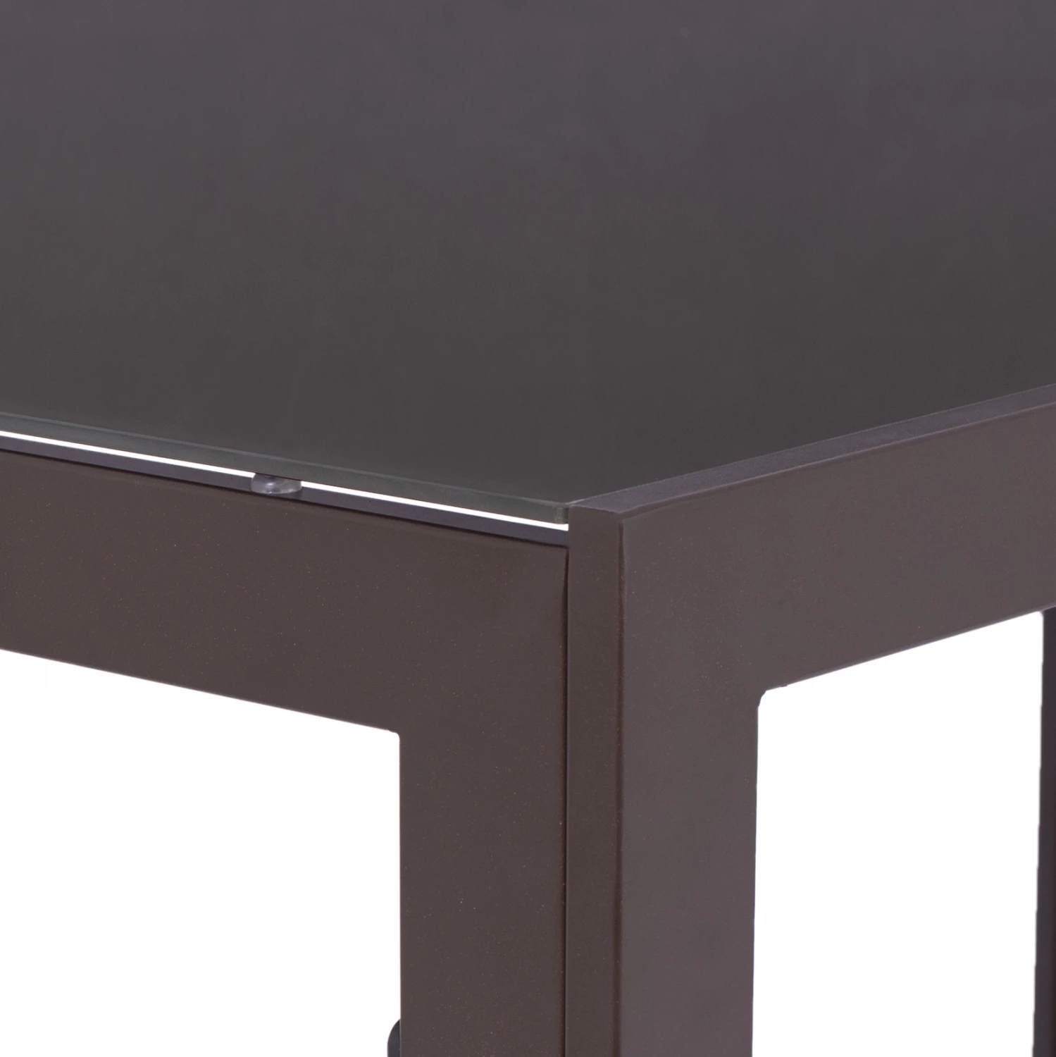 Tavolinë metalike ngjyrë kafe me xham kafe 150x90x75 cm FH5767.02 5