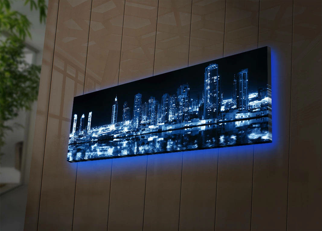 Pikturë dekorative me LED, shumëngjyrëshe, 30x90cm, 3090DACT-6