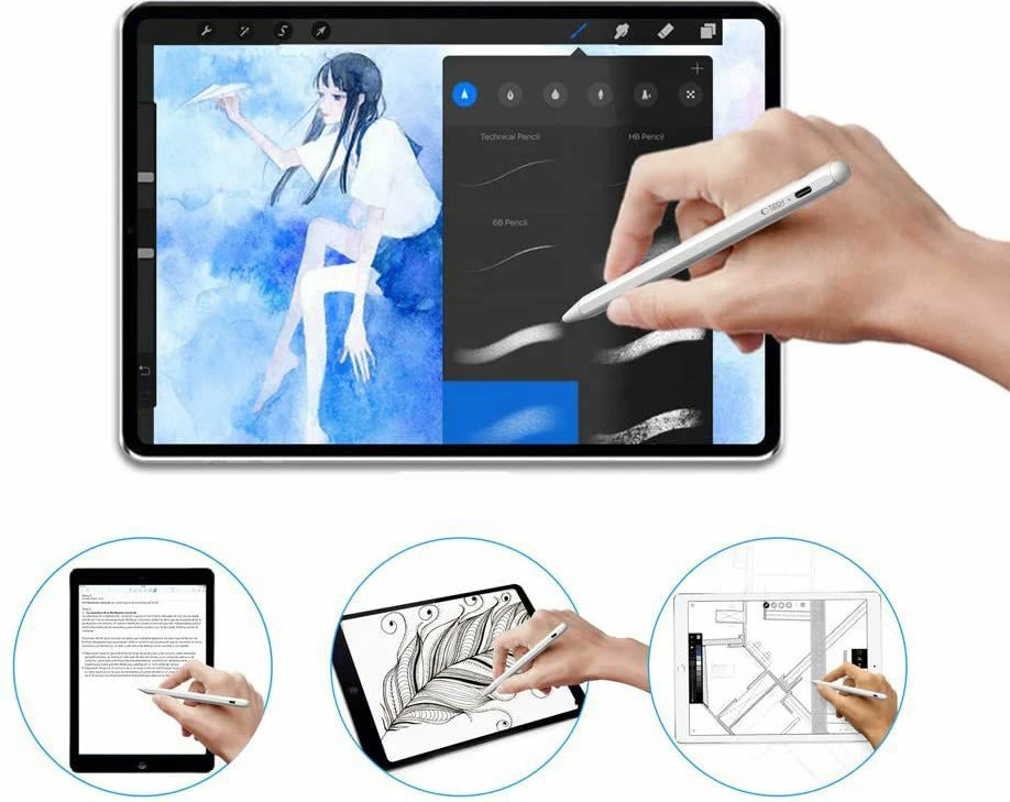 Stilolaps digjital Tech-Protect për iPad, me magnet, LED, i bardhë