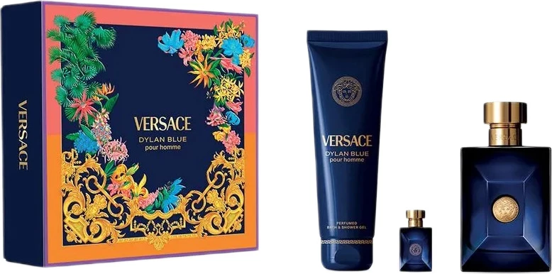 Set Eau de Toilette për meshkuj Versace Pour Homme Dylan Blue 100ml + 10ml + xhel për dush 150ml