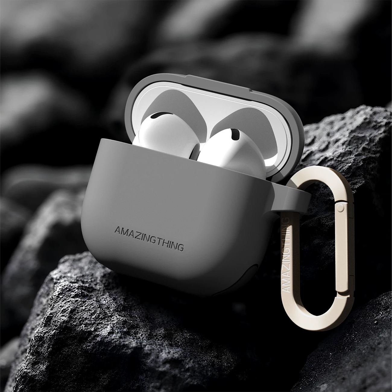 Mbështjellës AmazingThing Omni Case për AirPods 4, Gri