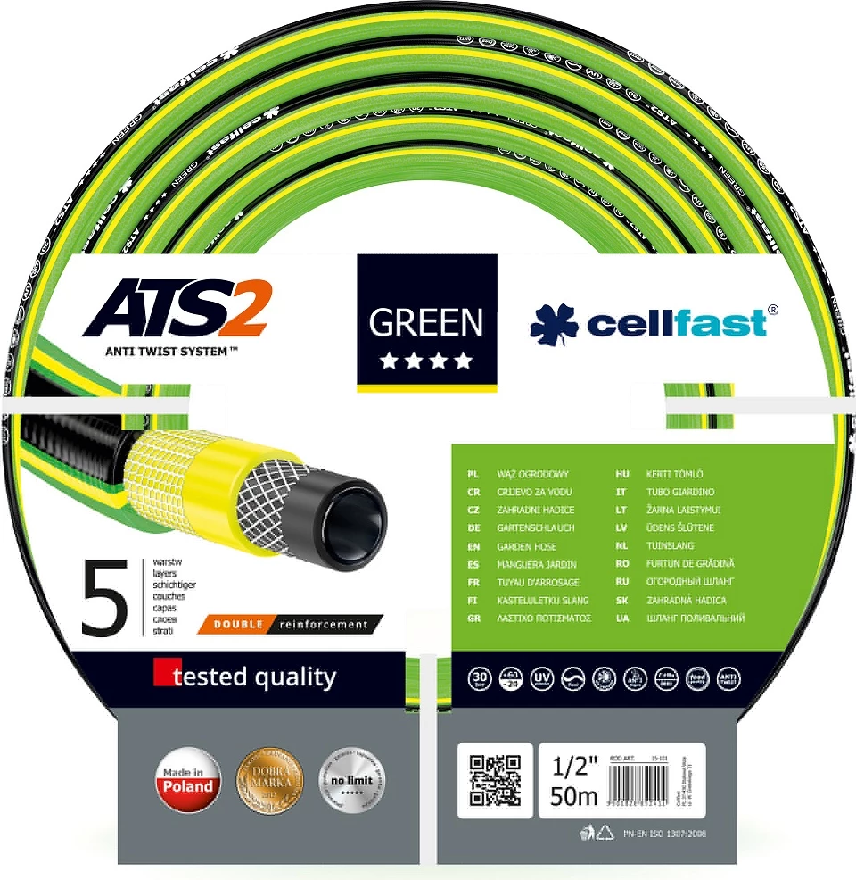 Gyp kopshti Cellfast ATS2 1/2\" 50 m, gjelbër